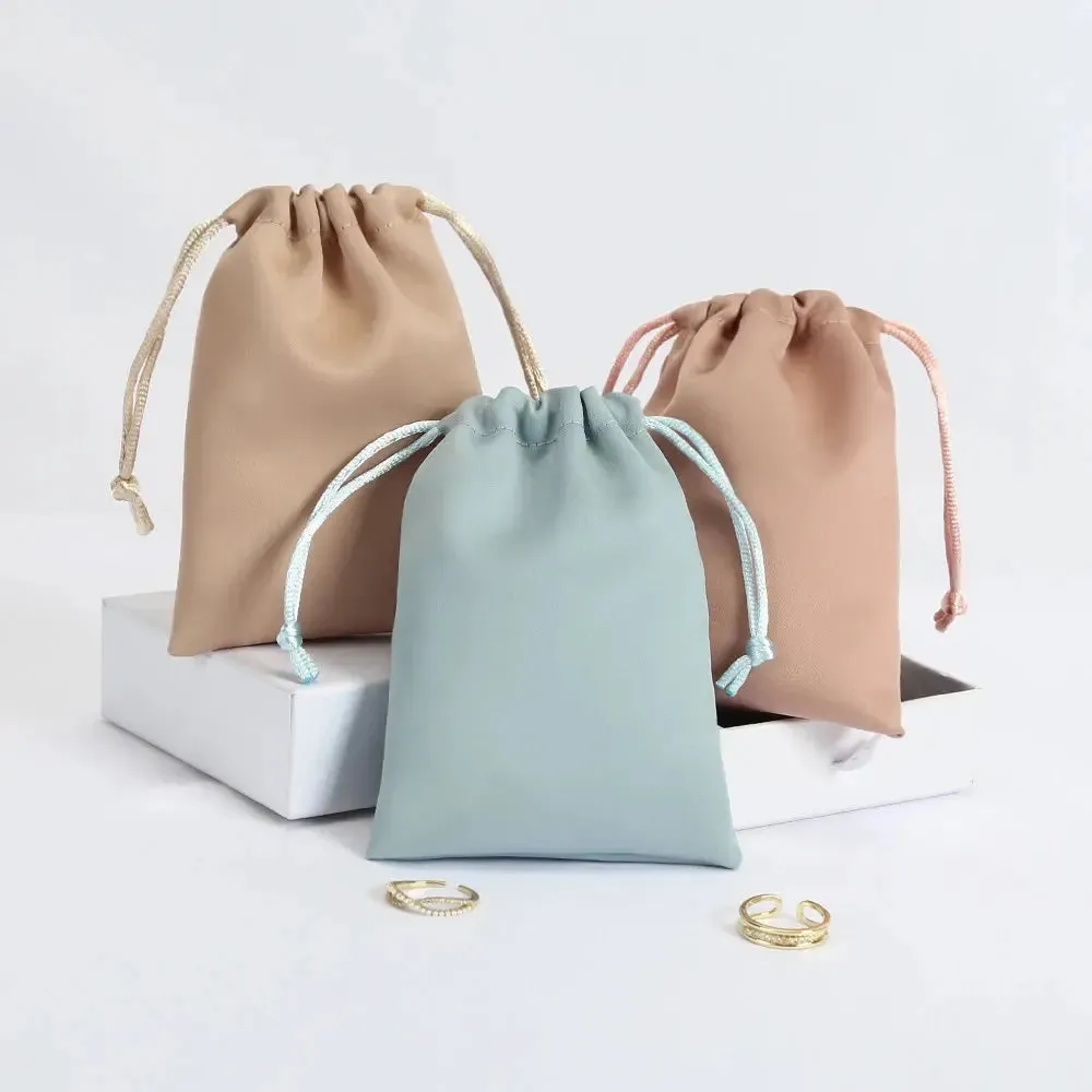 10pcs Silk Satin Drawstring Pouches Jewelry Packaging for Cosmetic Christmas Party Decoration Wedding Favor Candy Gift Bags
