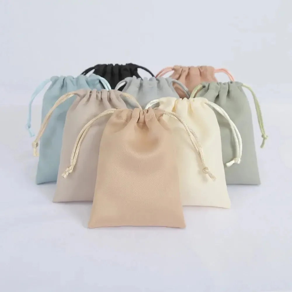 10pcs Silk Satin Drawstring Pouches Jewelry Packaging for Cosmetic Christmas Party Decoration Wedding Favor Candy Gift Bags