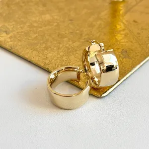 14KT Yellow Gold Chunky Round Hoop Earrings 16mm