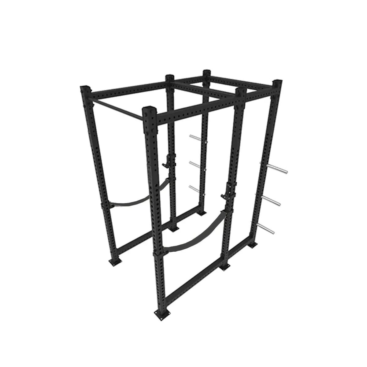 1RM Commercial Power Rack w Storage & Flat Incline Bench