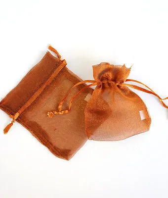 50 Bronze Copper Organza Favor Bags Pouches 3"x4"