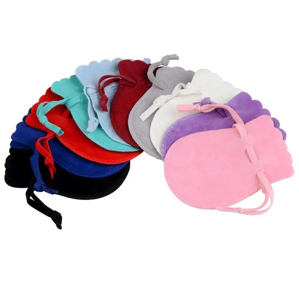 7x9cm 10pcs/lot Round Drawstring Velvet Gifts Bag Soft Jewelry Packaging Wedding/Christmas Candy Jewelry Pouches Wholesale