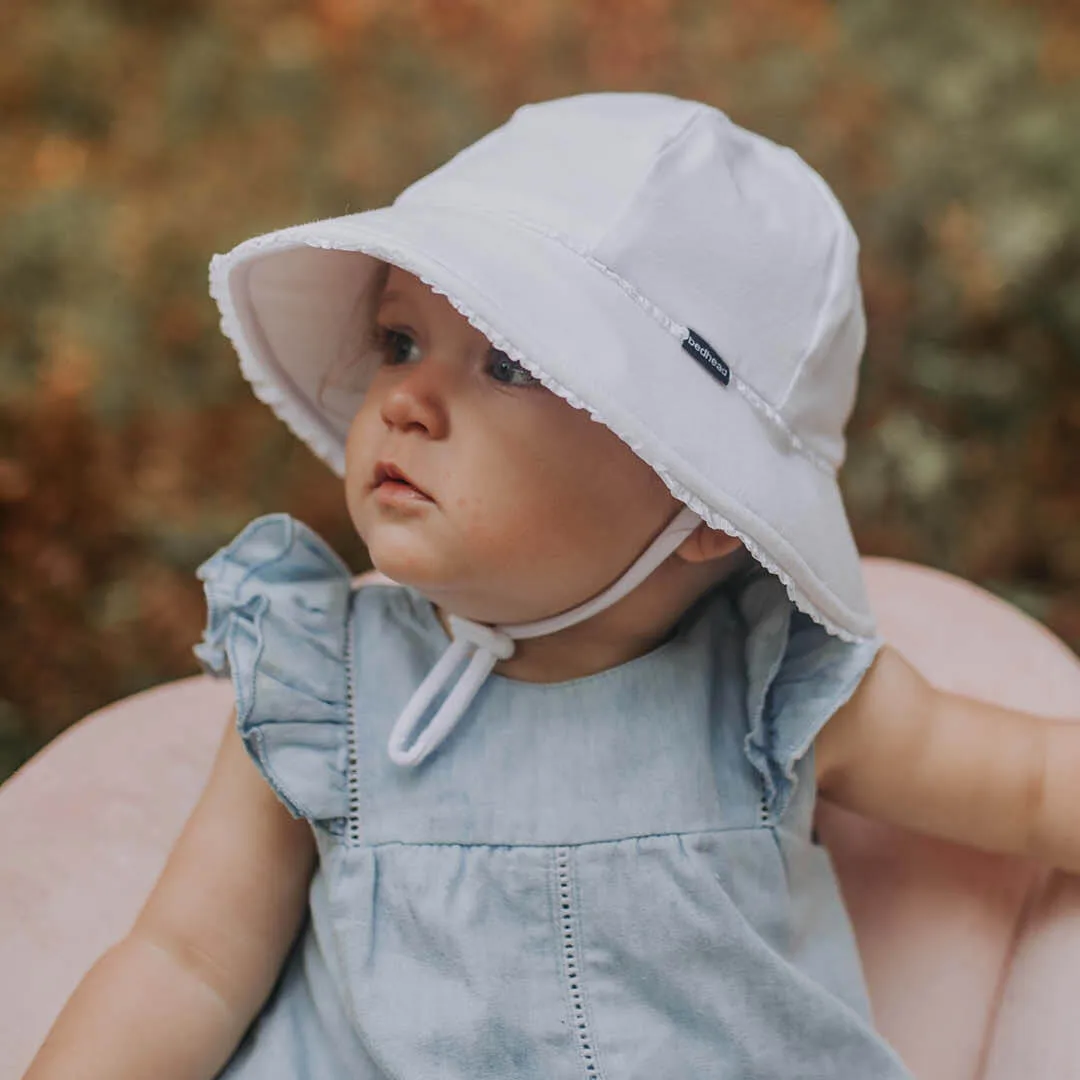 BEDHEAD TODDLER BUCKET HAT RUFFLE WHITE