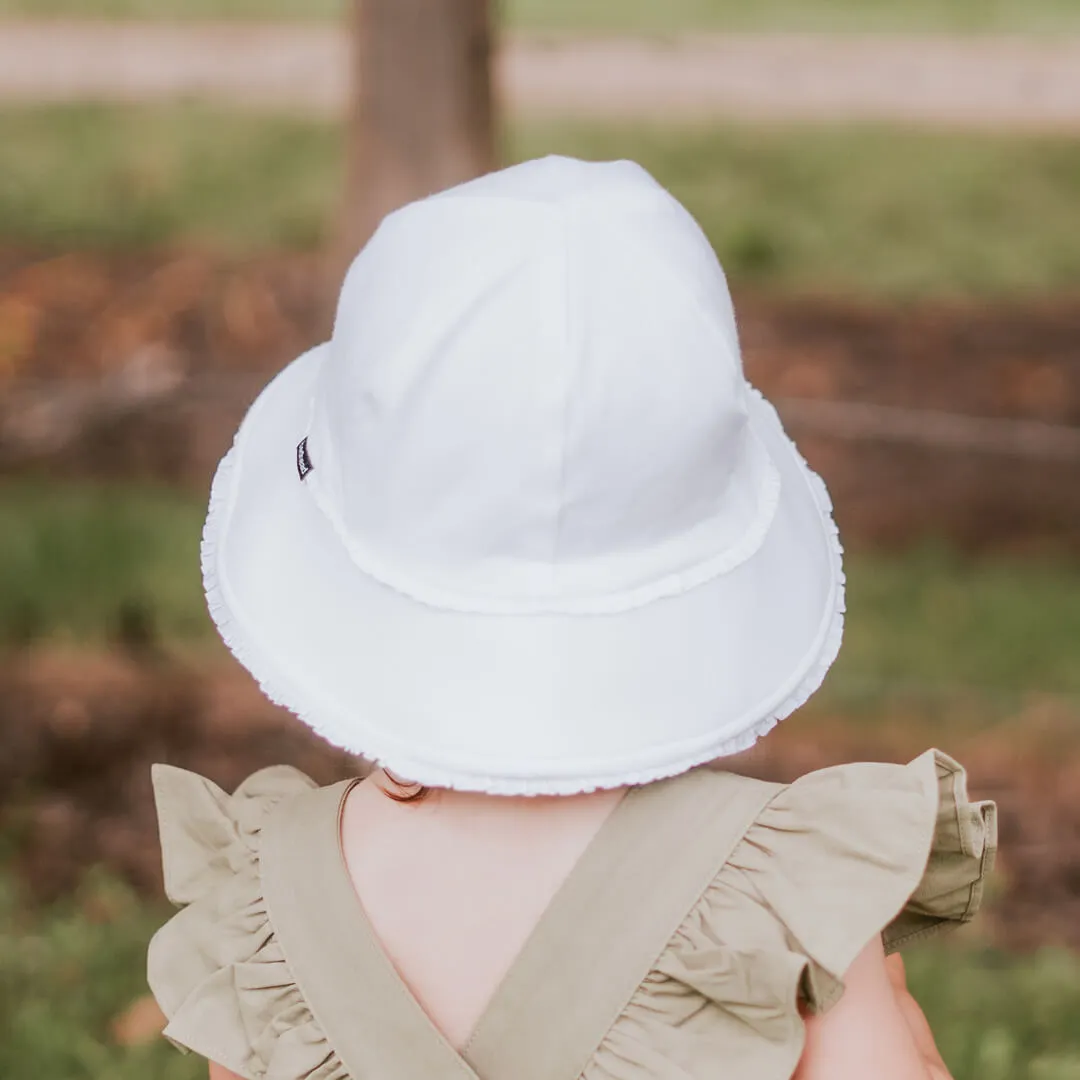 BEDHEAD TODDLER BUCKET HAT RUFFLE WHITE