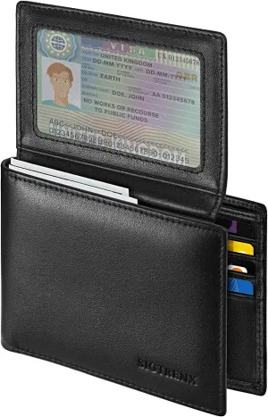 Bifold Wallets for Men, Rfid Blocking Genuine Leather Card Holder
