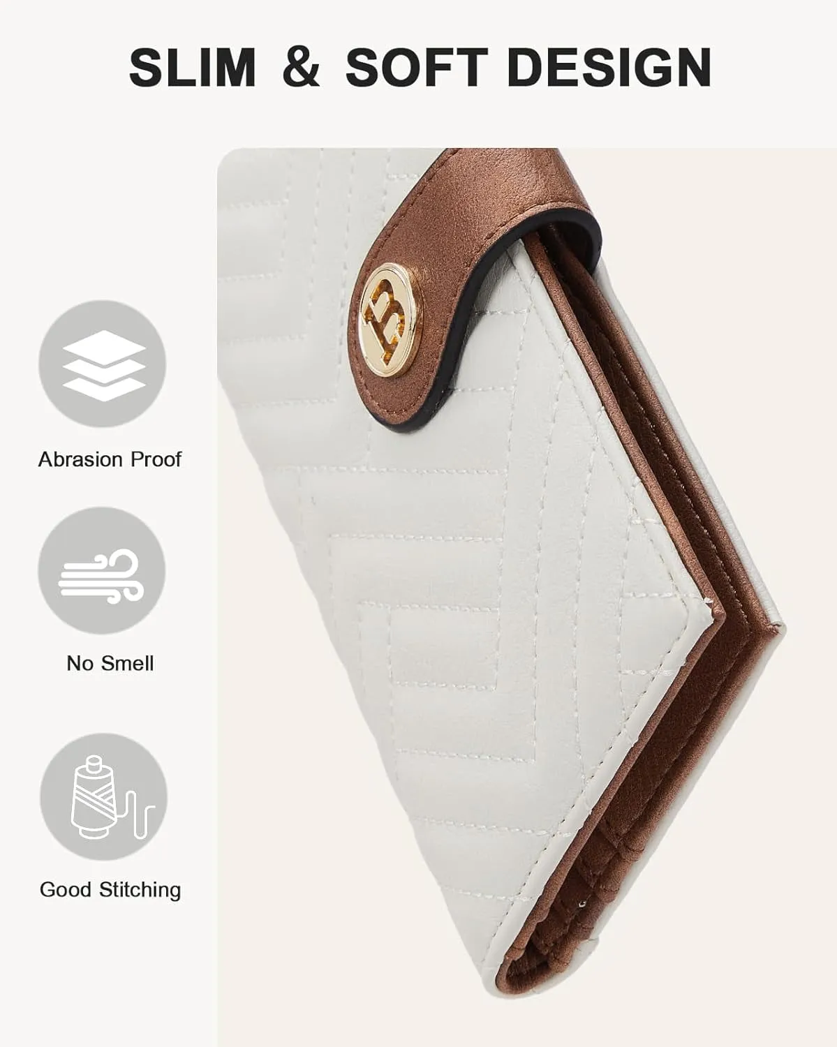 Bifold Zipper Wallet For Women RFID Blocking Credit Card Holder
