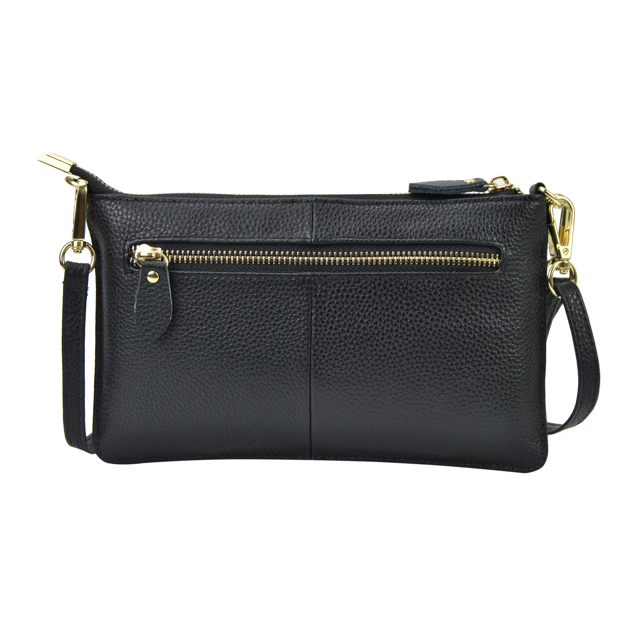 Black NGIL Genuine Leather Wristlet Crossbody Bag