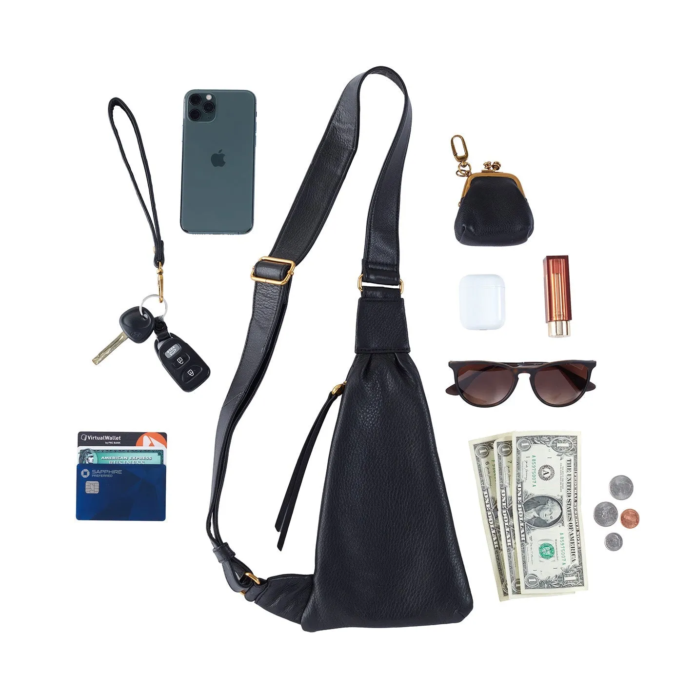 Bodhi Sling In Pebbled Leather - Black