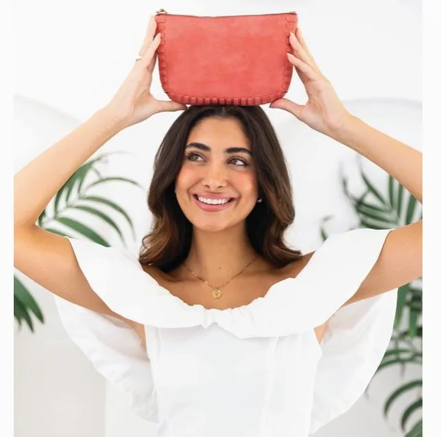 Bonnie Dual Compartment Whipstitch Crossbody