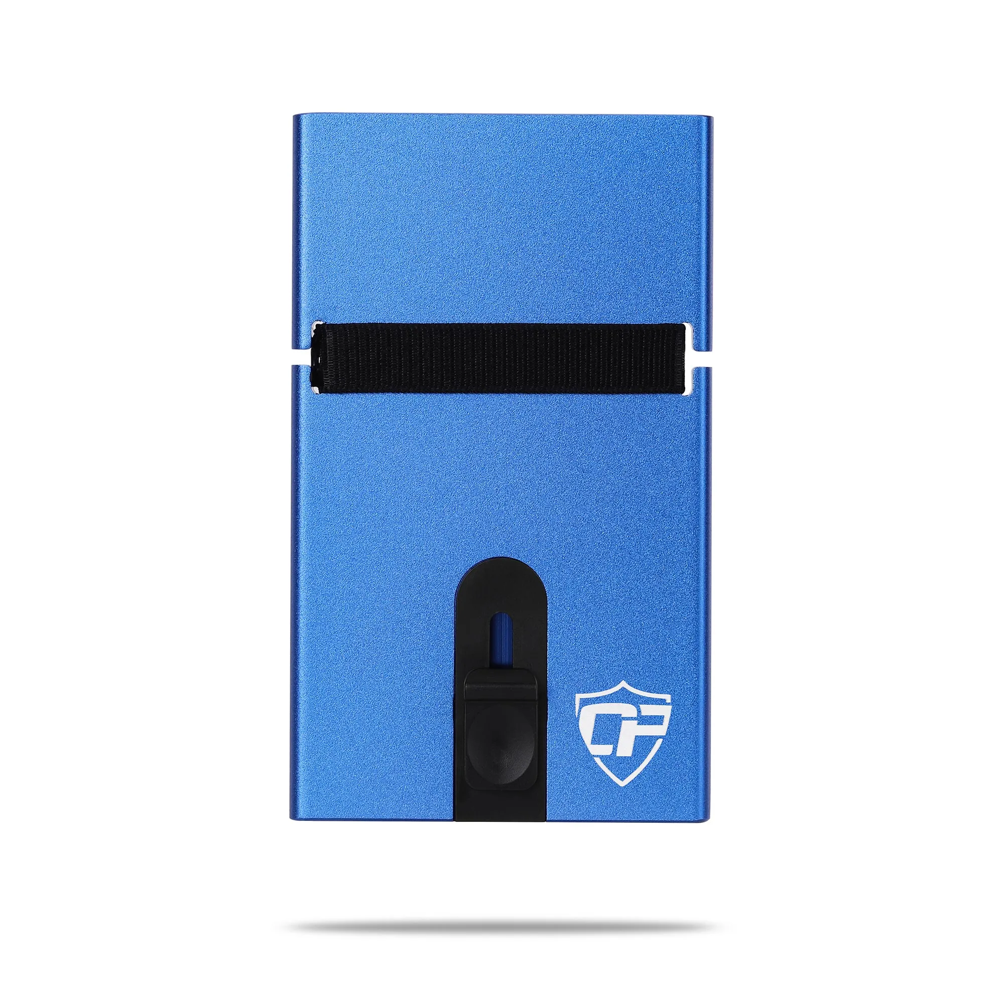 Card Blocr Metal Credit Card Holder Blue Slide Wallet