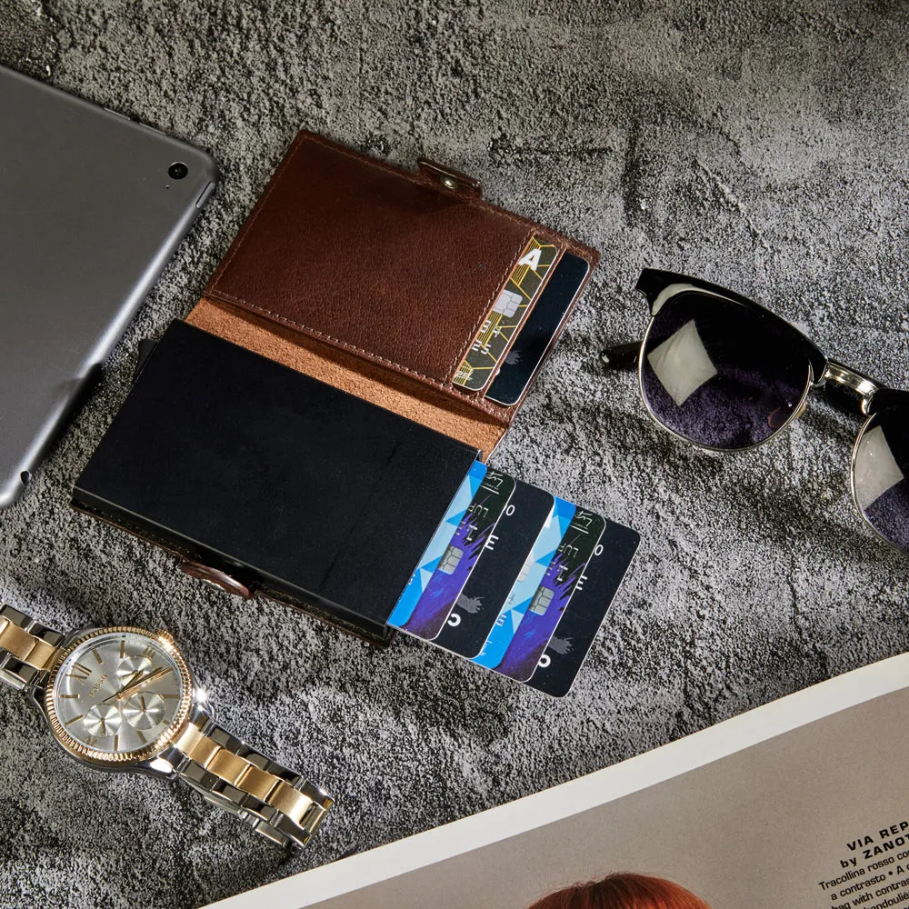 Card Wallet with cash clip and external slot