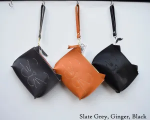 Cat Leather Wristlet / Leather Clutch / Woman's Clutch