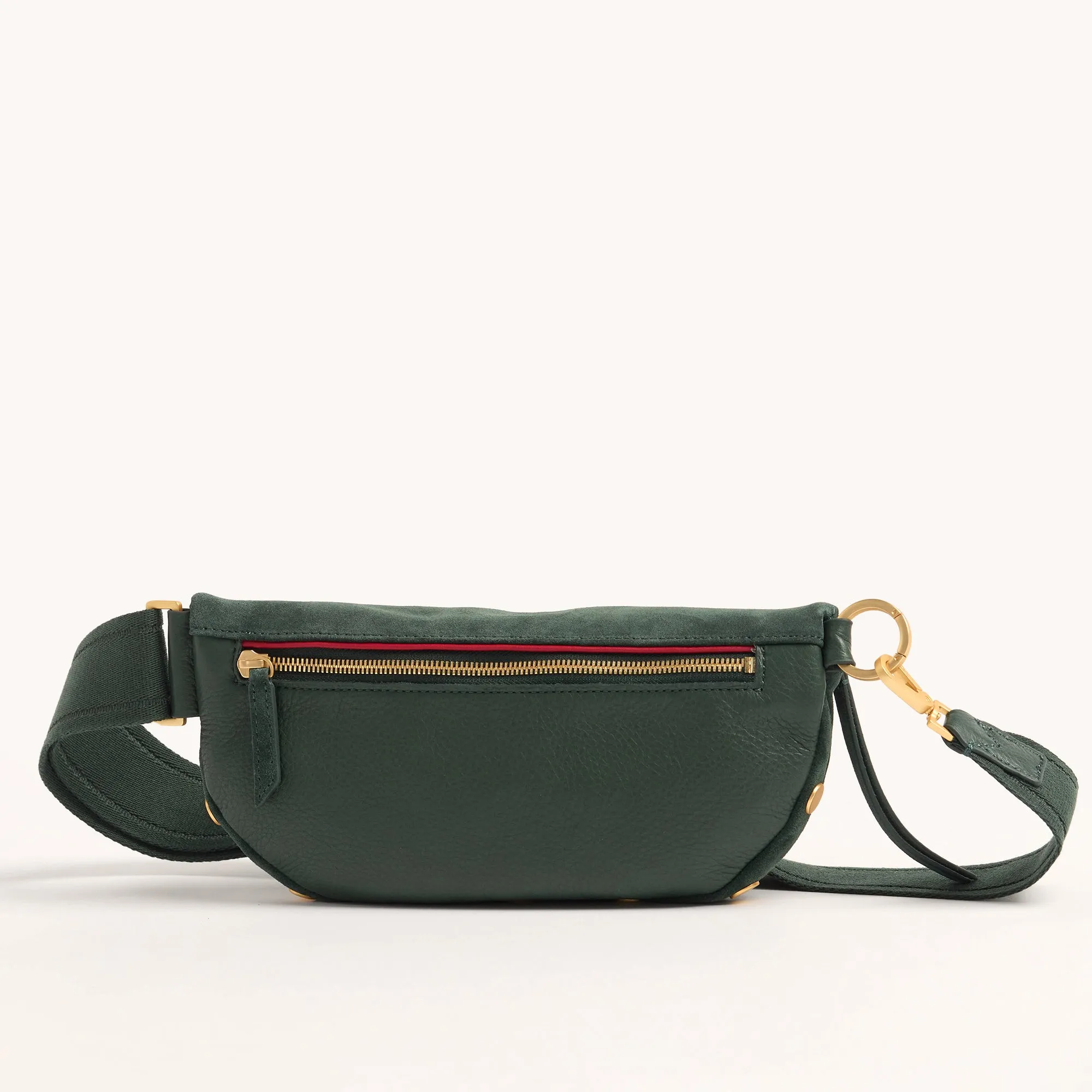 Charles Crossbody | Green Room Suede/Brushed Gold | Med