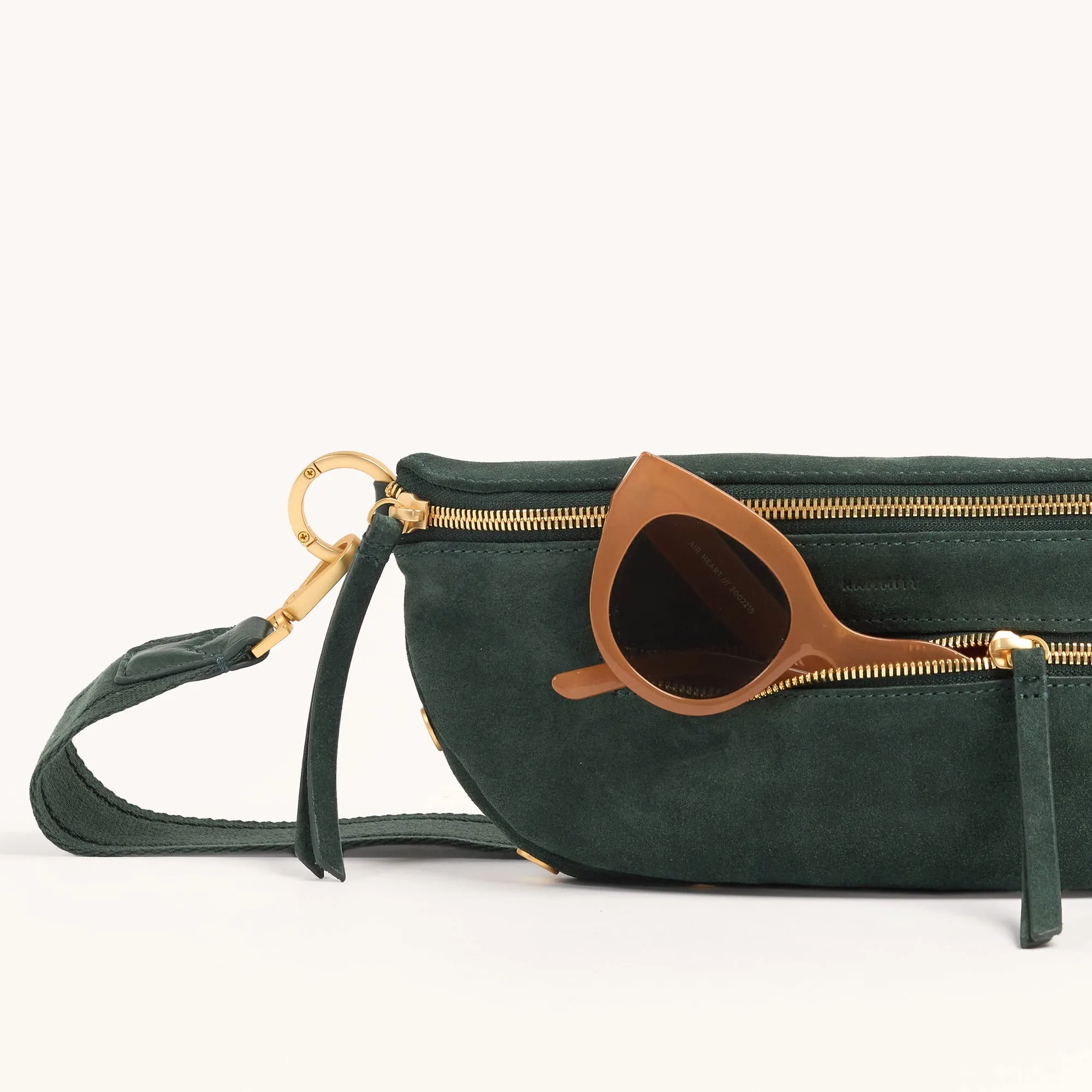 Charles Crossbody | Green Room Suede/Brushed Gold | Med
