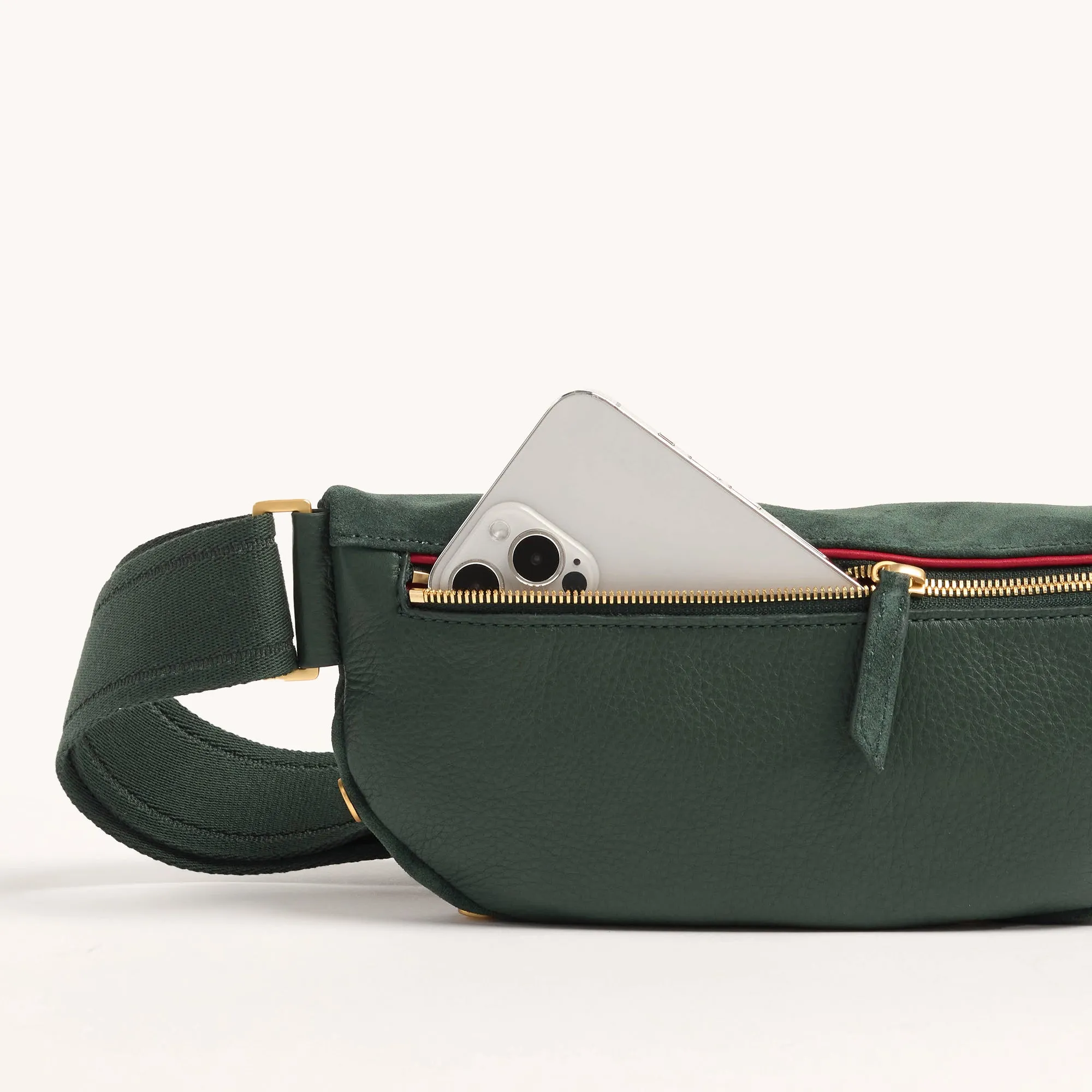 Charles Crossbody | Green Room Suede/Brushed Gold | Med