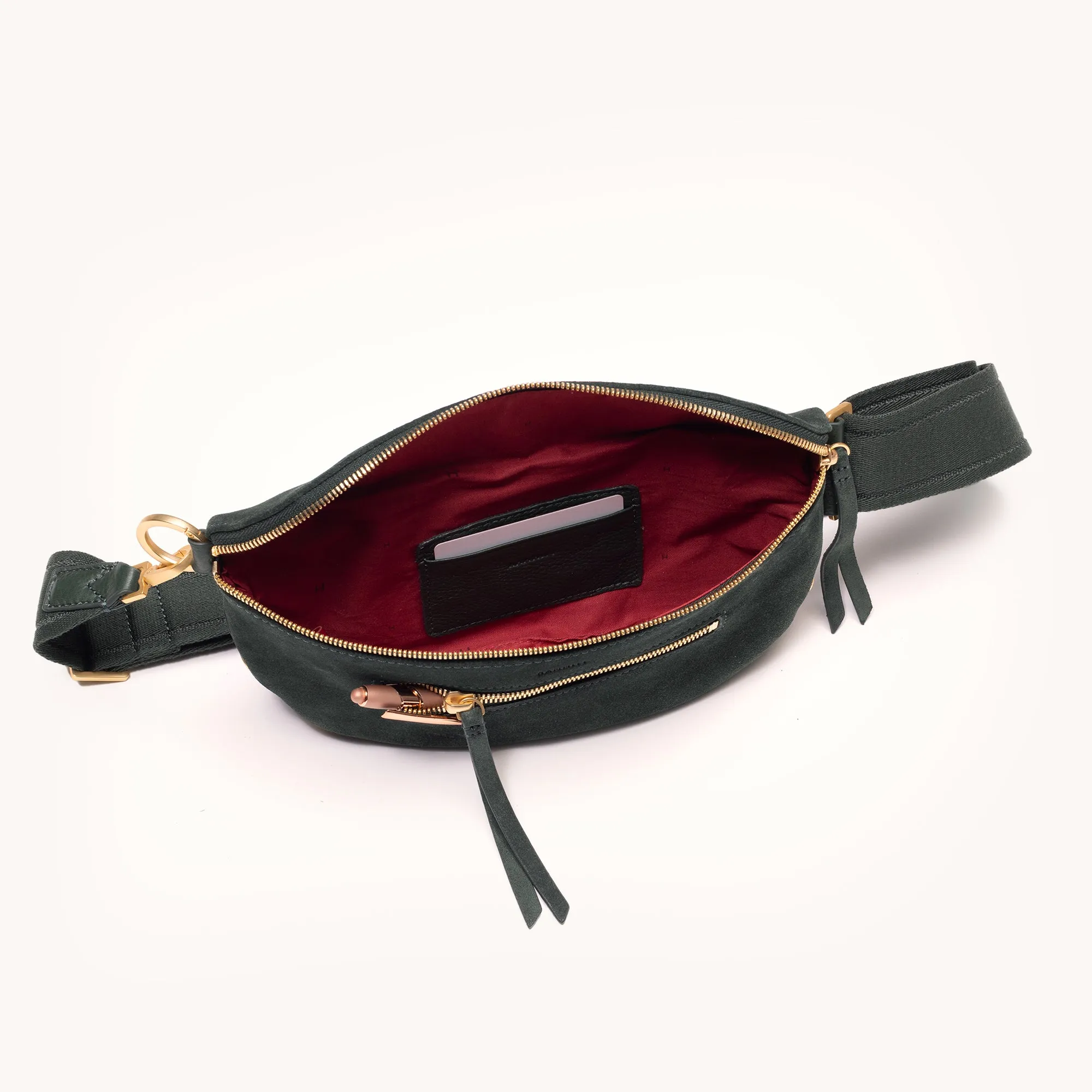 Charles Crossbody | Green Room Suede/Brushed Gold | Med