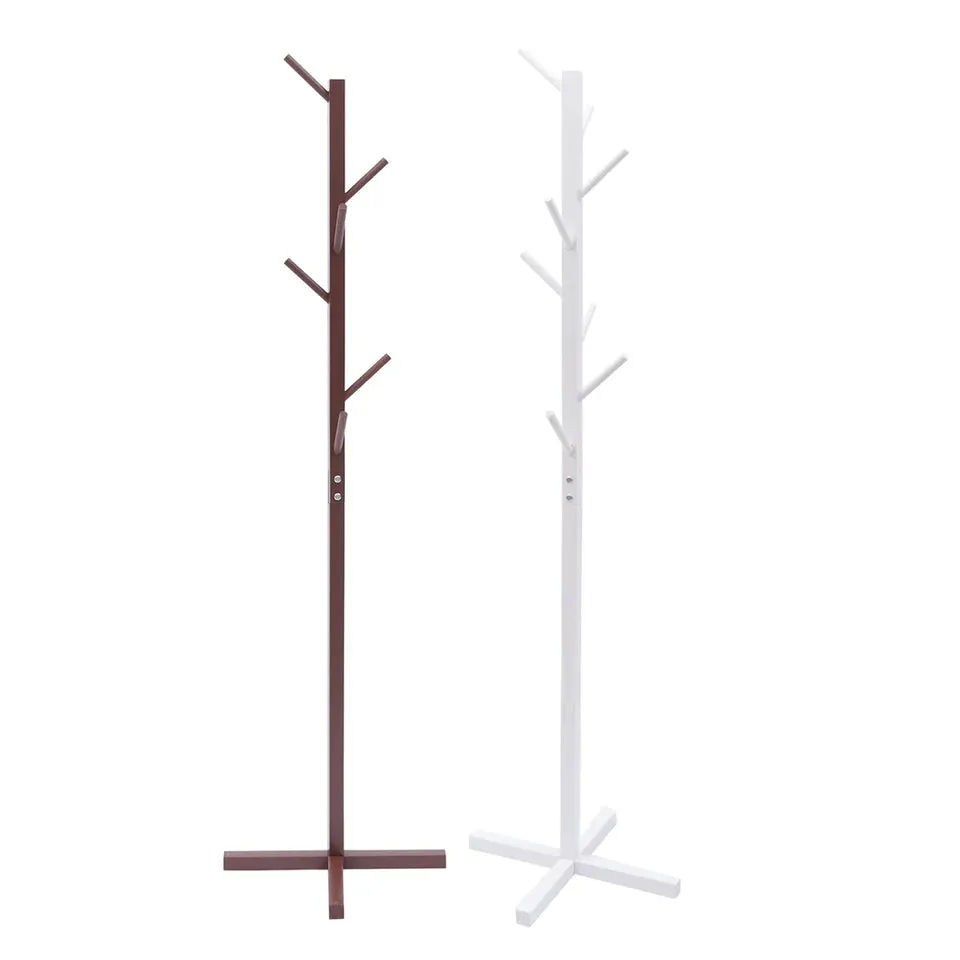 Coat Rack Freestanding Stand Tree8 Hooks Easy to Assemble Standing Coat Jackets Hanger for Bedroom Office Hallway Entryway