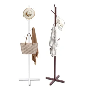 Coat Rack Freestanding Stand Tree8 Hooks Easy to Assemble Standing Coat Jackets Hanger for Bedroom Office Hallway Entryway