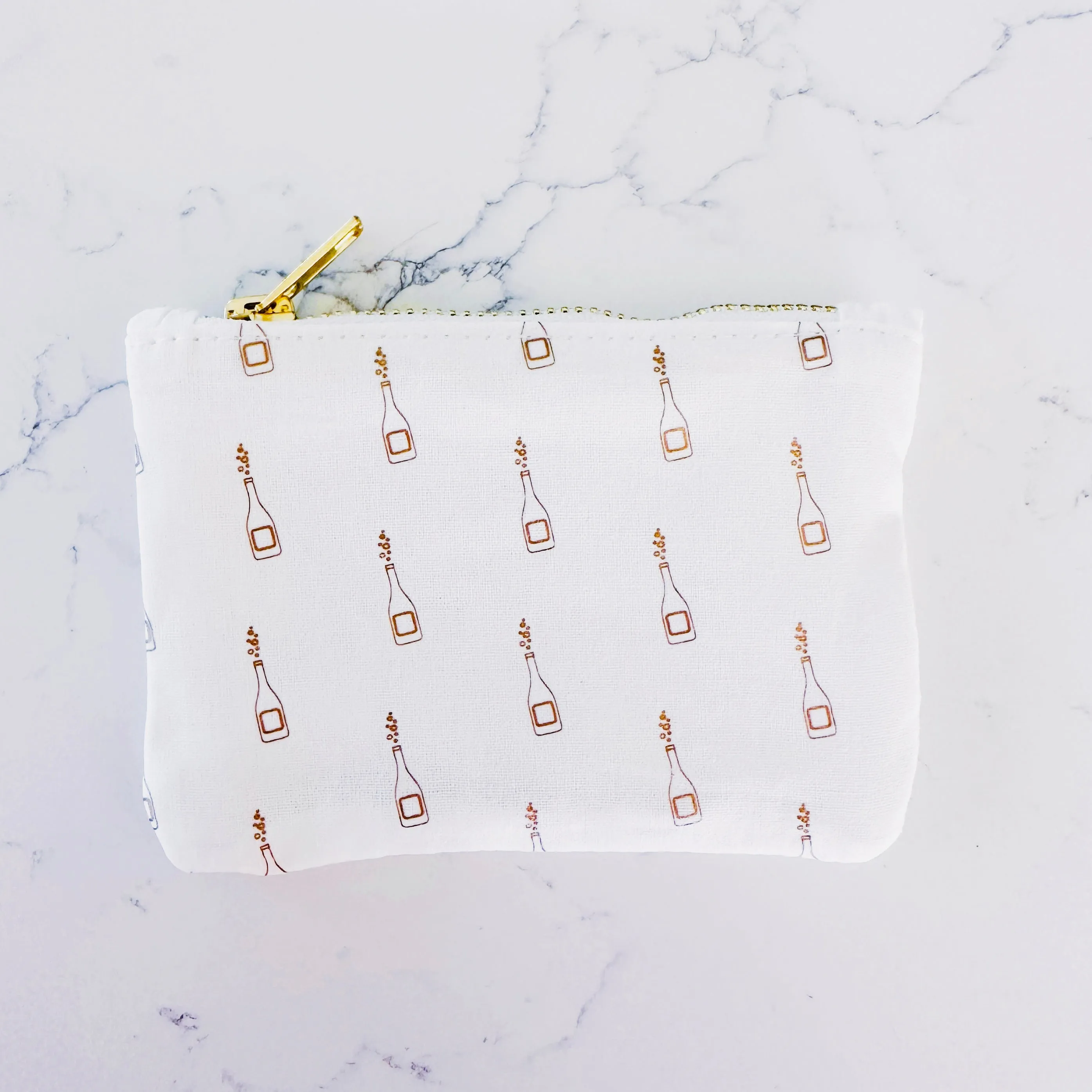 Coin Purse - Gold Sparkling Bottles