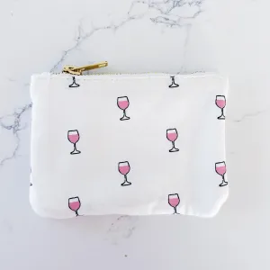 Coin Purse - Pink Wine Glasses