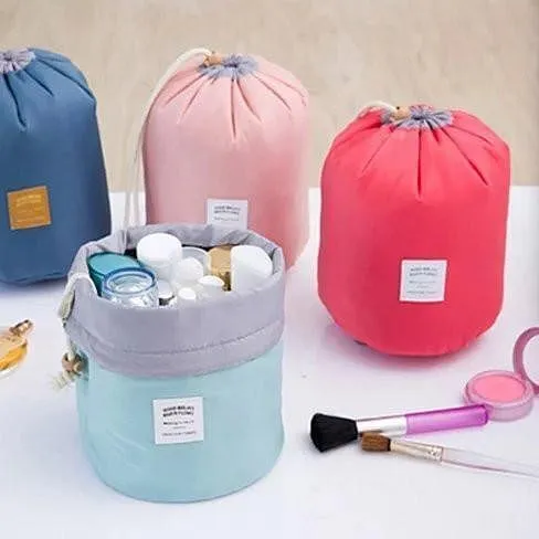 Color: Powder Pink - Carry-All Travel Cosmetic & Jewelry Pouch in 4 Color Choice