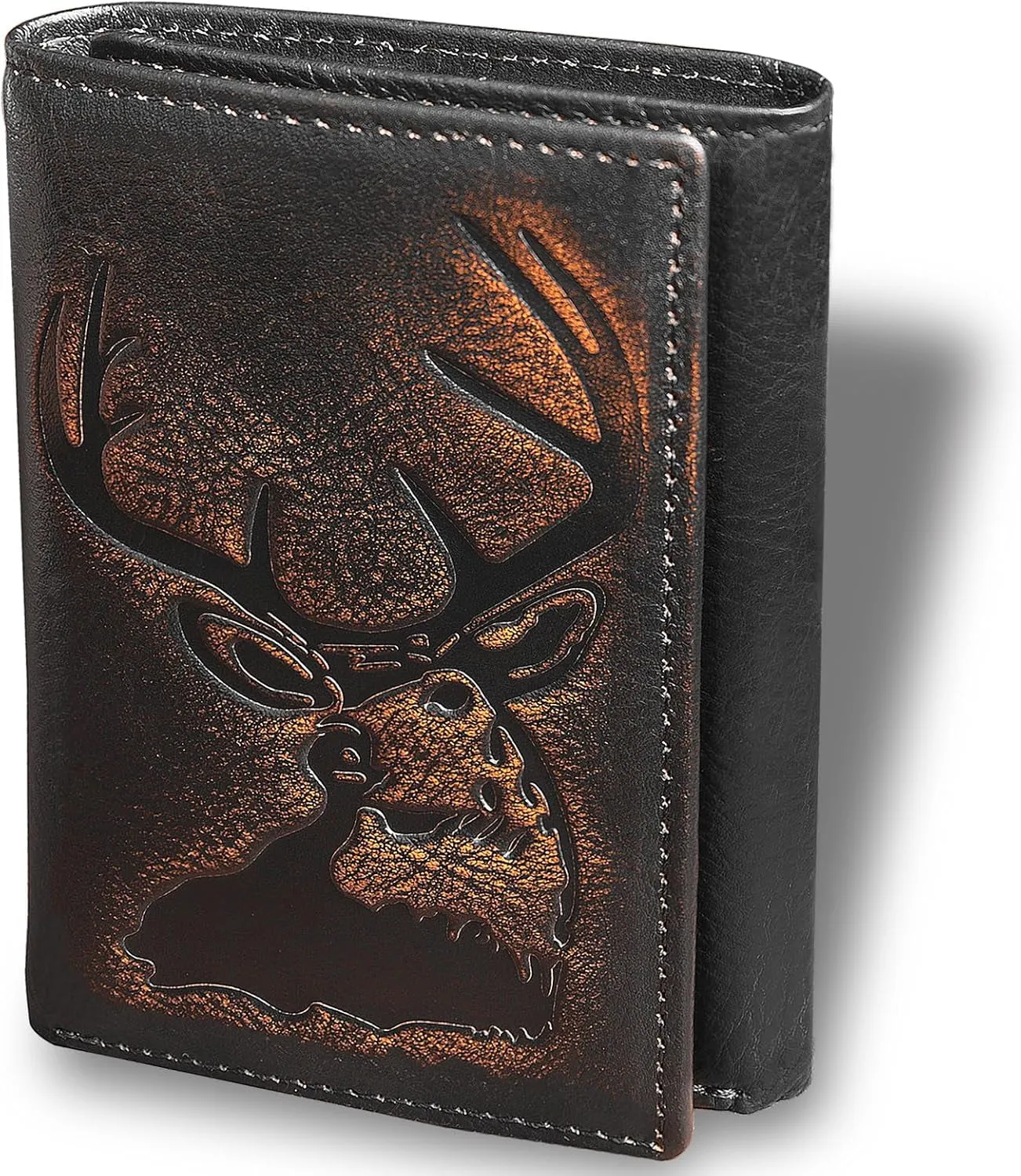 Deer Grain Hand Polished Full Grain Leather TriFold Wallet for Men