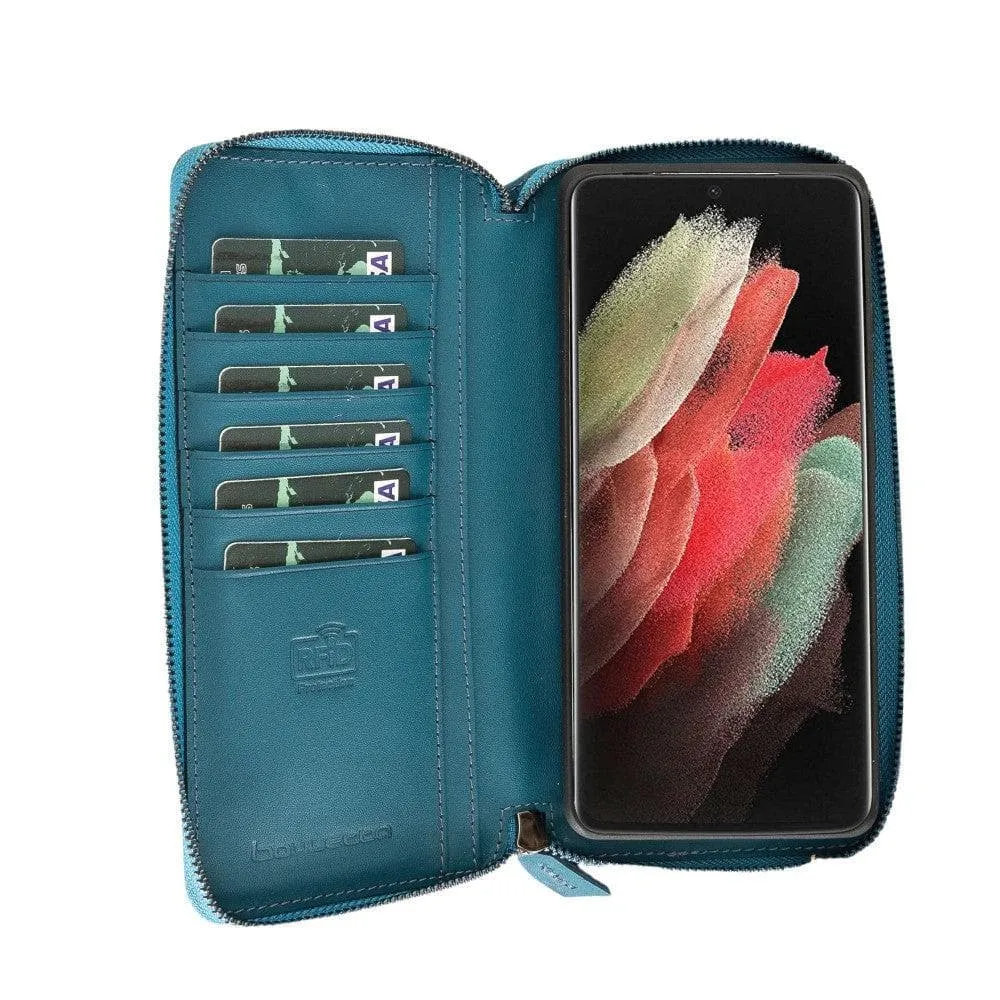 Detachable Leather Zipper Wallet Cases for Samsung Galaxy S21 Series