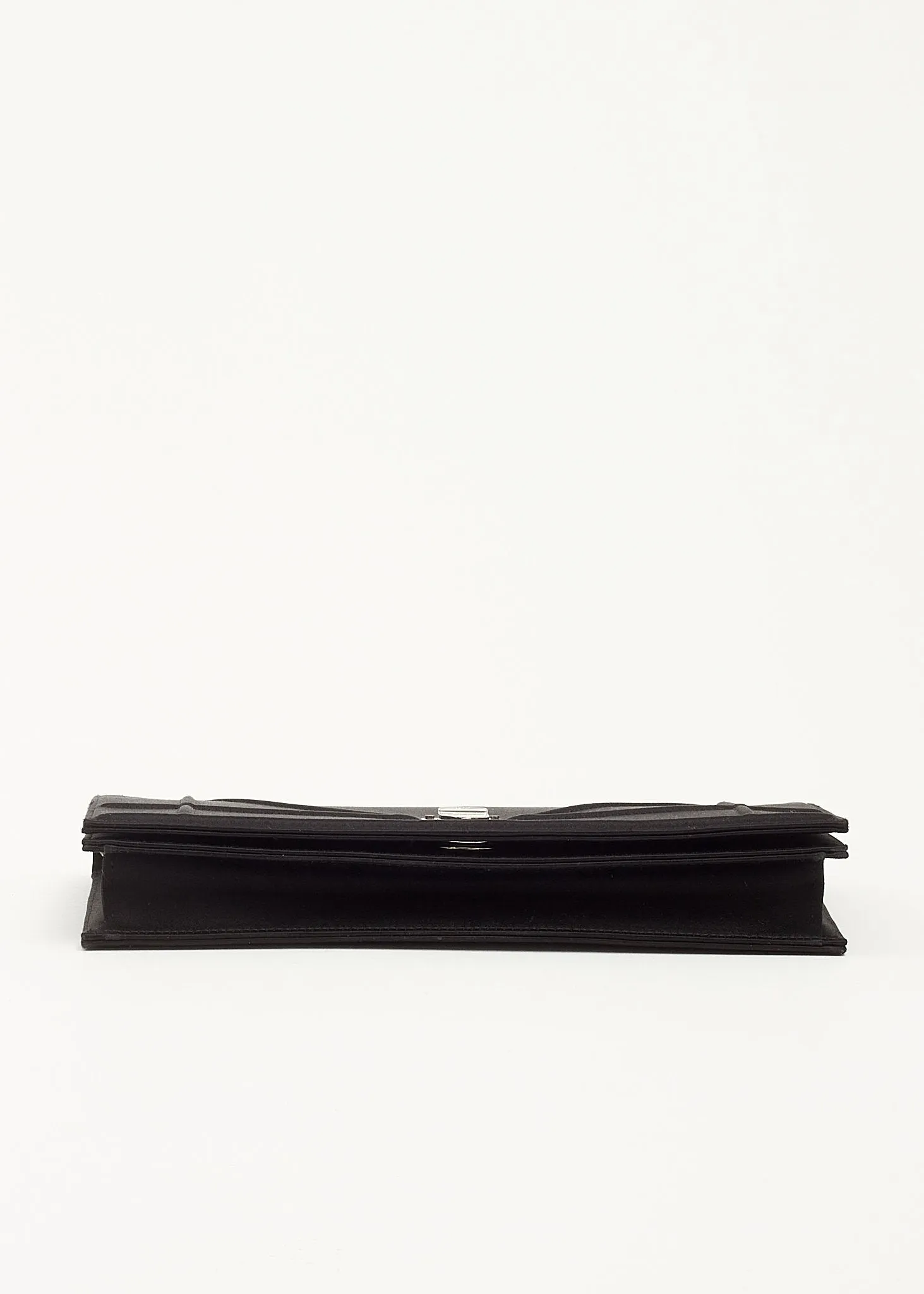 Dior Black Satin Diorama Convertible Chain Clutch