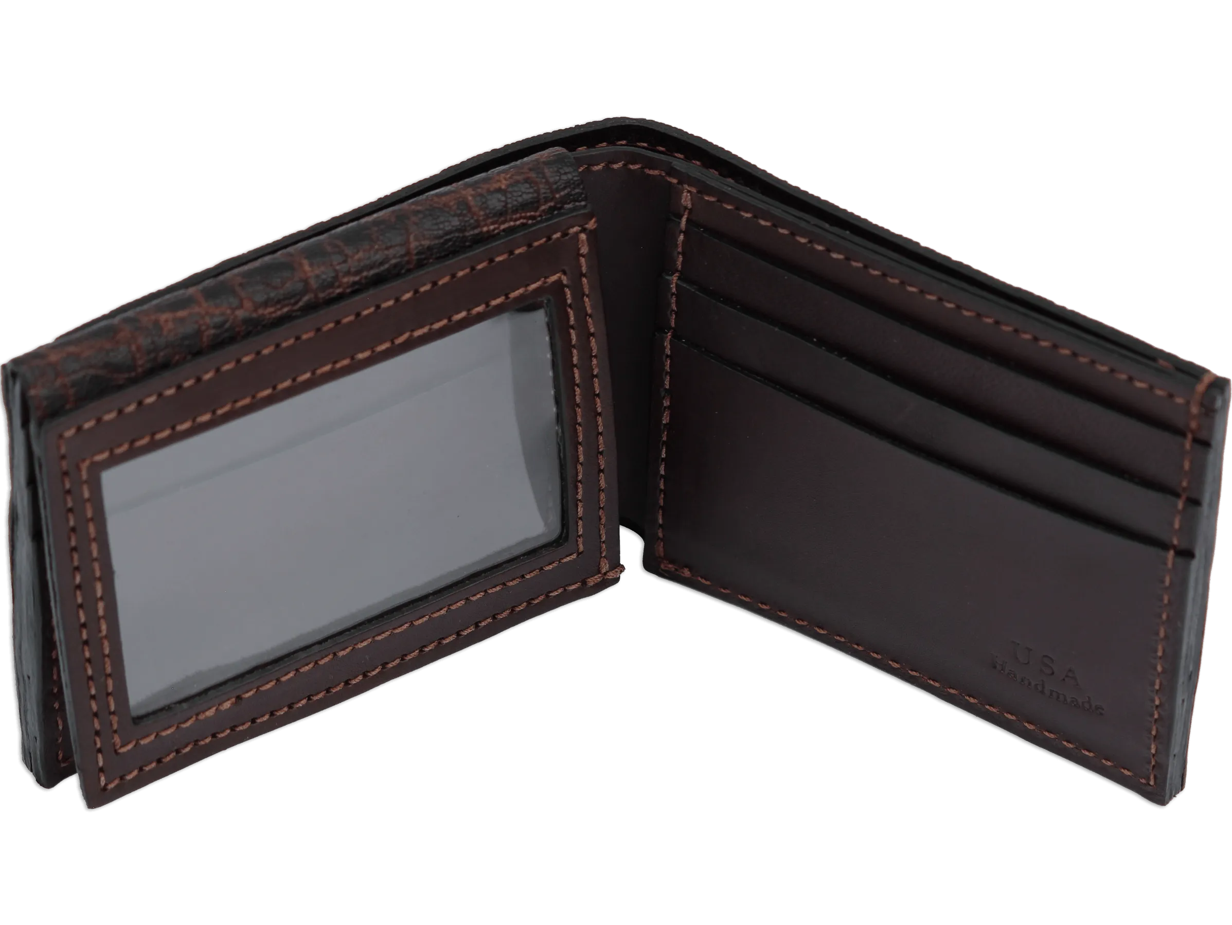 Dragon Fire Elephant Luxury Designer Exotic Bifold Wallet With Flip Up ID Window
