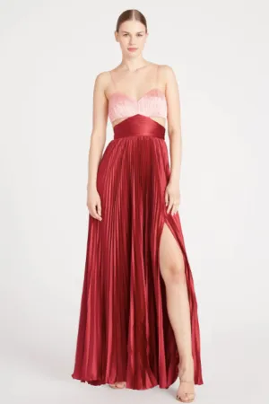 Elodie Gown in Wine by AMUR - RENTAL