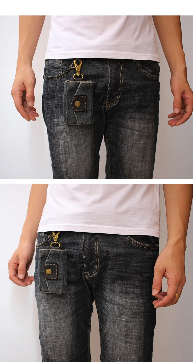Fashion Denim Mens Keys Wallet Denim Key Holders With Belt Clip for Women