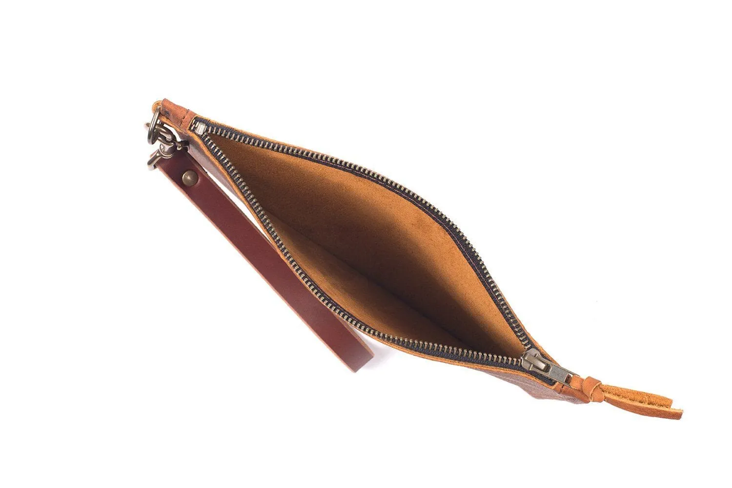 FELICITY ZIPPERED CLUTCH WITH WRISTLET - SMALL - MERLOT