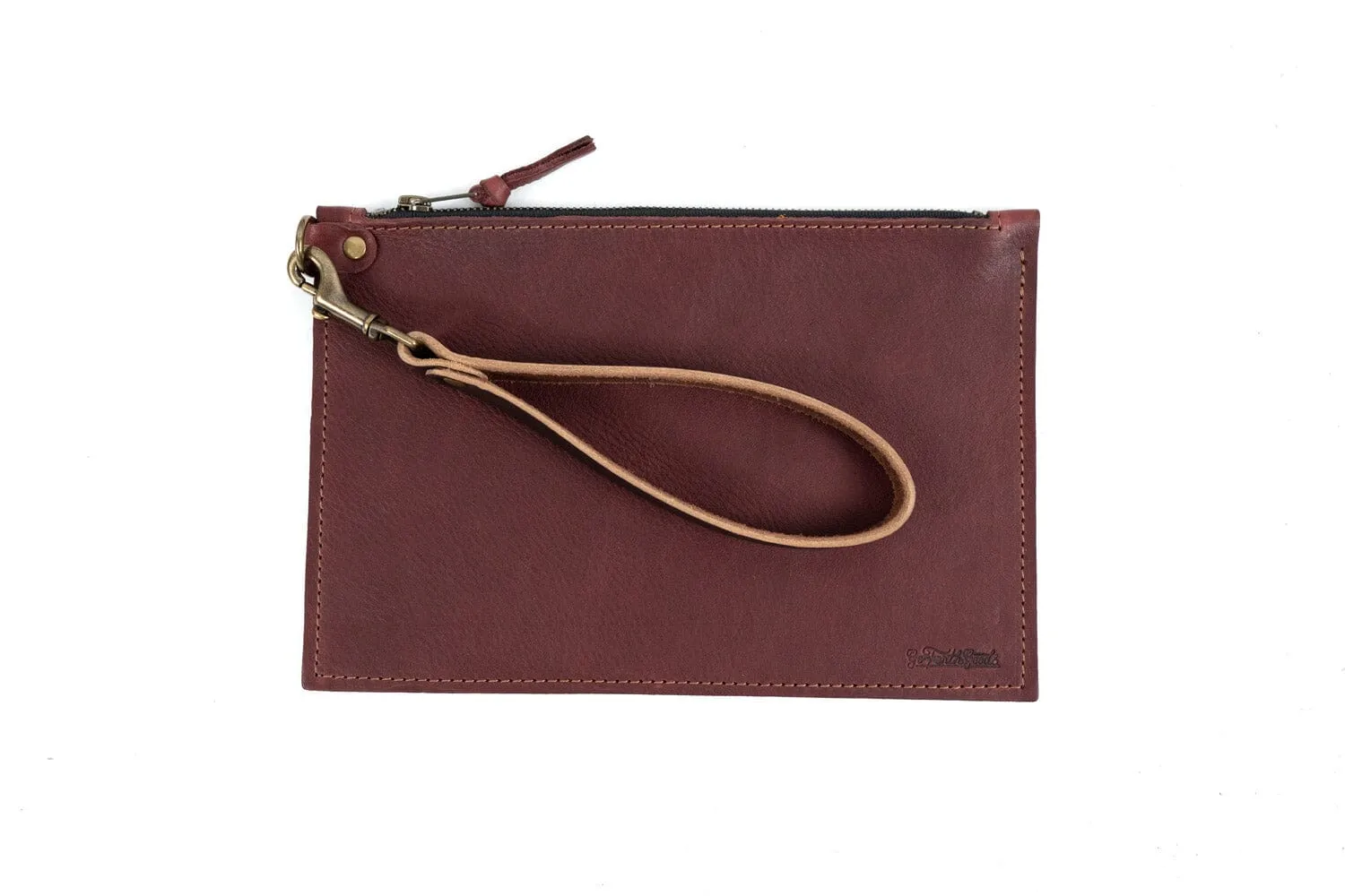 FELICITY ZIPPERED CLUTCH WITH WRISTLET - SMALL - MERLOT