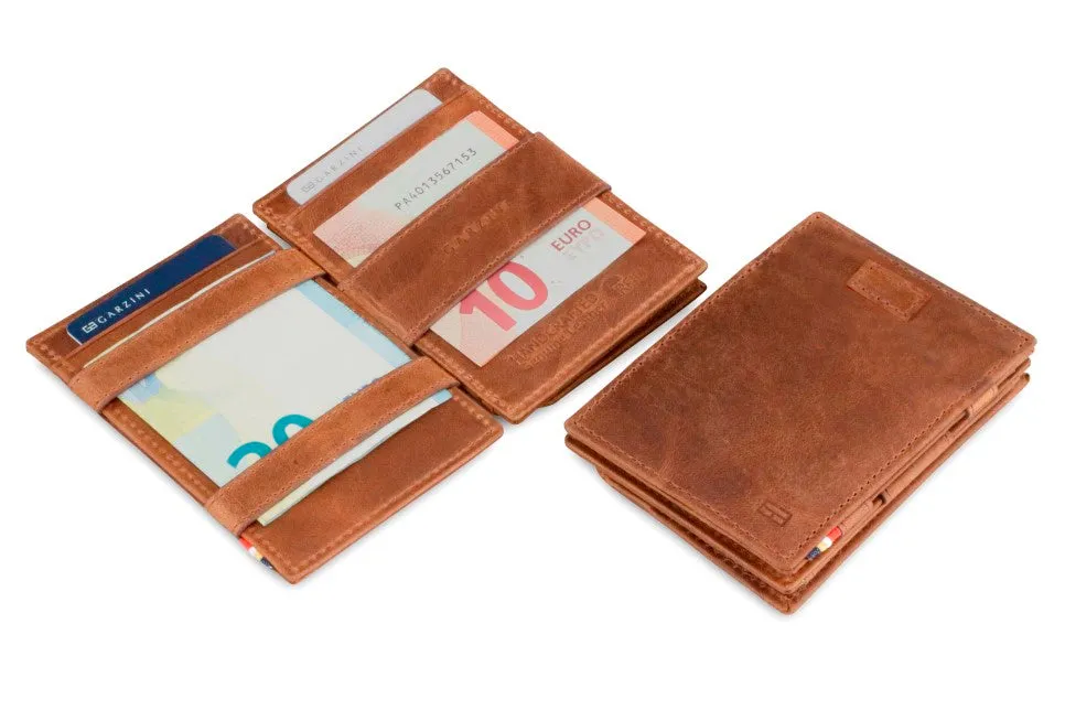 Garzini RFID Leather Magic Coin Wallet Card Sleeve Brushed