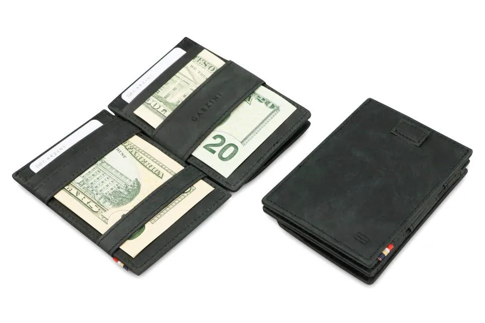 Garzini RFID Leather Magic Coin Wallet Card Sleeve Brushed