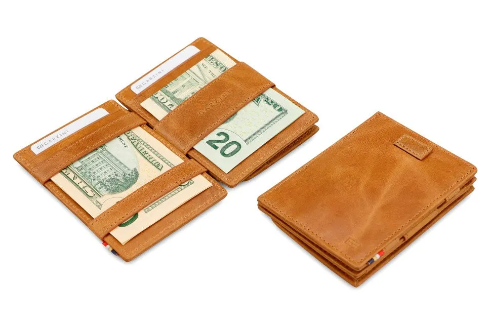 Garzini RFID Leather Magic Coin Wallet Card Sleeve Brushed