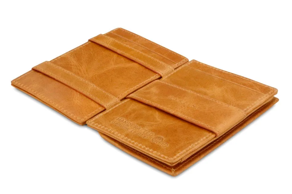 Garzini RFID Leather Magic Coin Wallet Card Sleeve Brushed