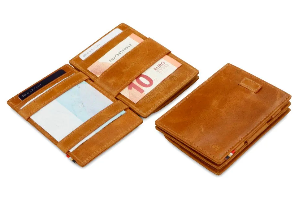 Garzini RFID Leather Magic Coin Wallet Card Sleeve Brushed