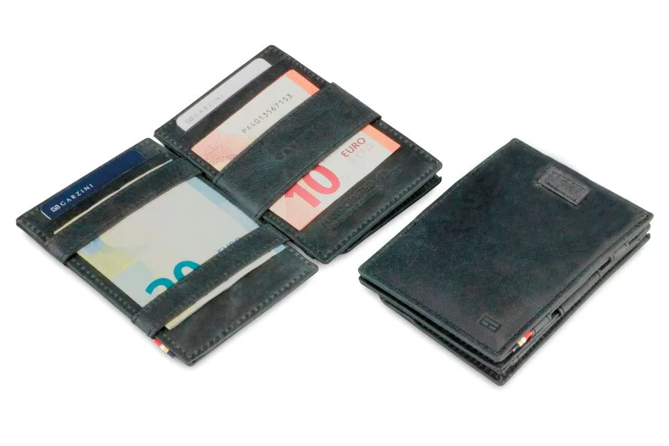 Garzini RFID Leather Magic Coin Wallet Card Sleeve Brushed