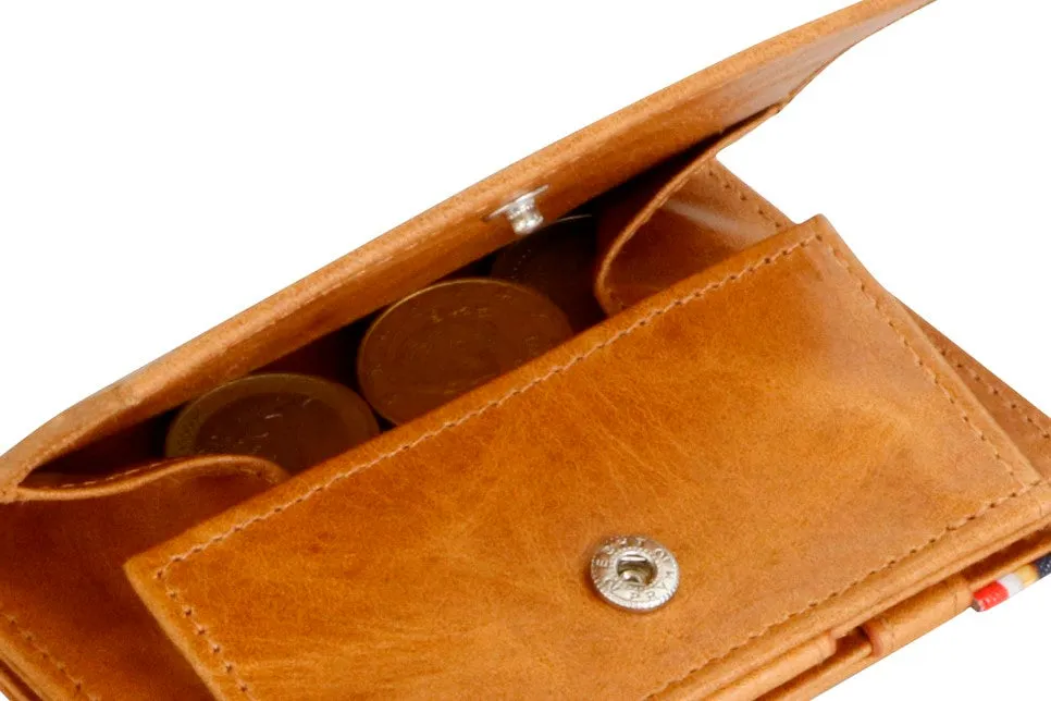 Garzini RFID Leather Magic Coin Wallet Card Sleeve Brushed