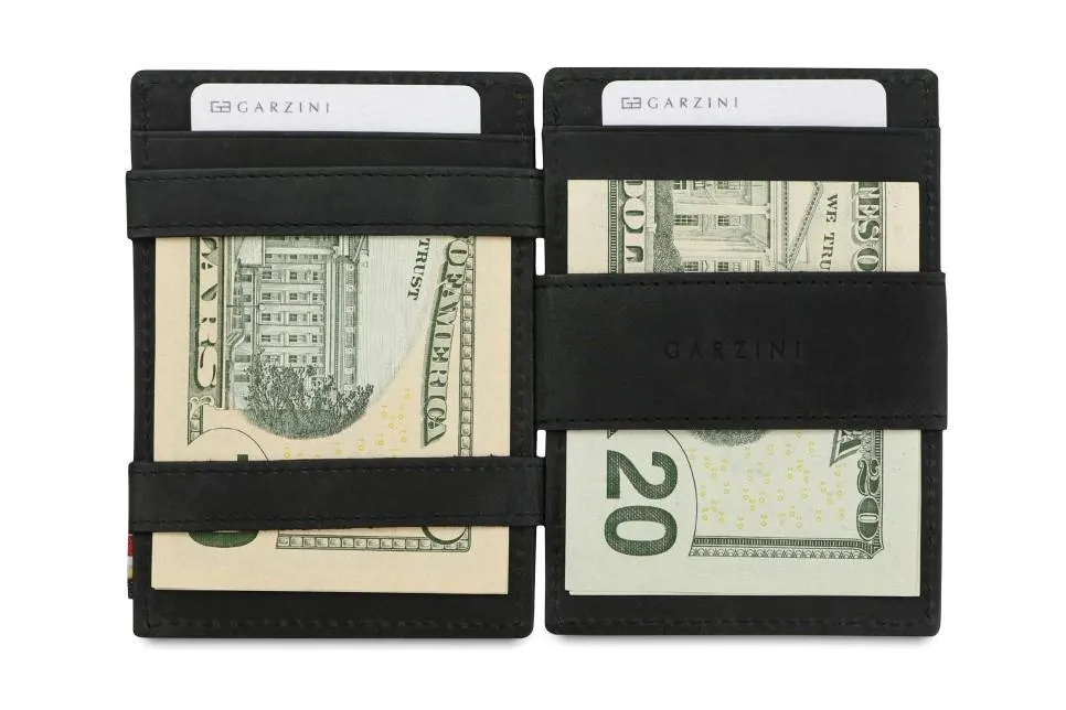 Garzini RFID Leather Magic Coin Wallet Card Sleeve Brushed