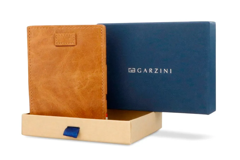 Garzini RFID Leather Magic Coin Wallet Card Sleeve Brushed