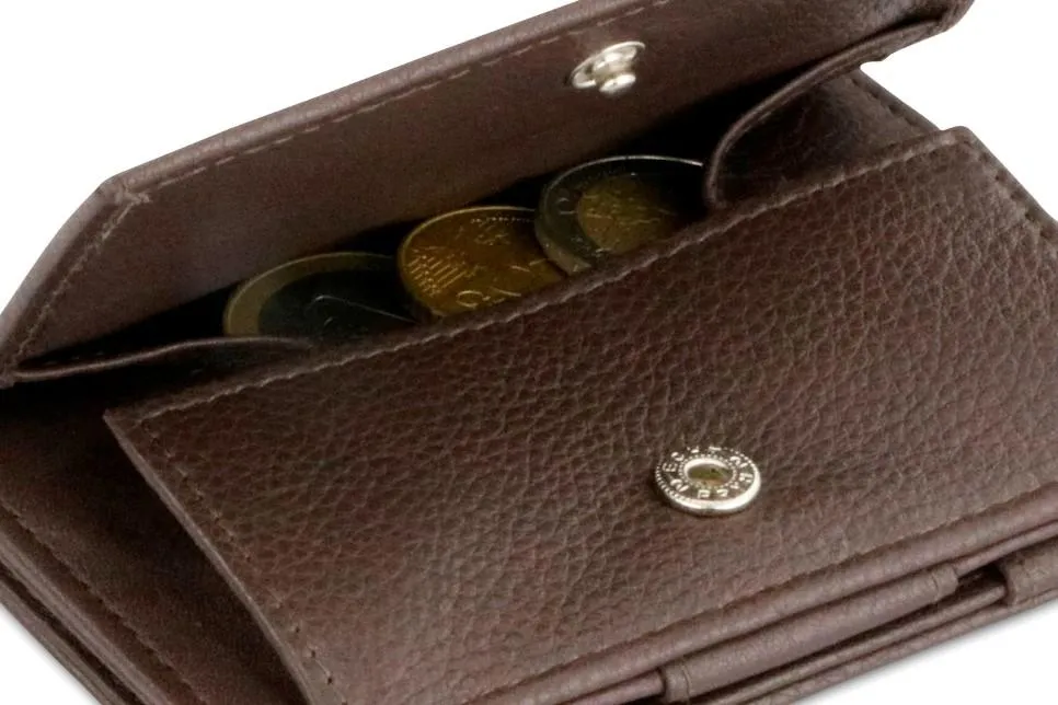Garzini RFID Leather Magic Coin Wallet Card Sleeve Nappa