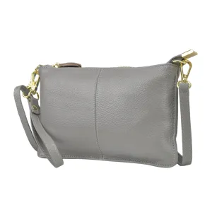 Gray NGIL Genuine Leather Wristlet Crossbody Bag
