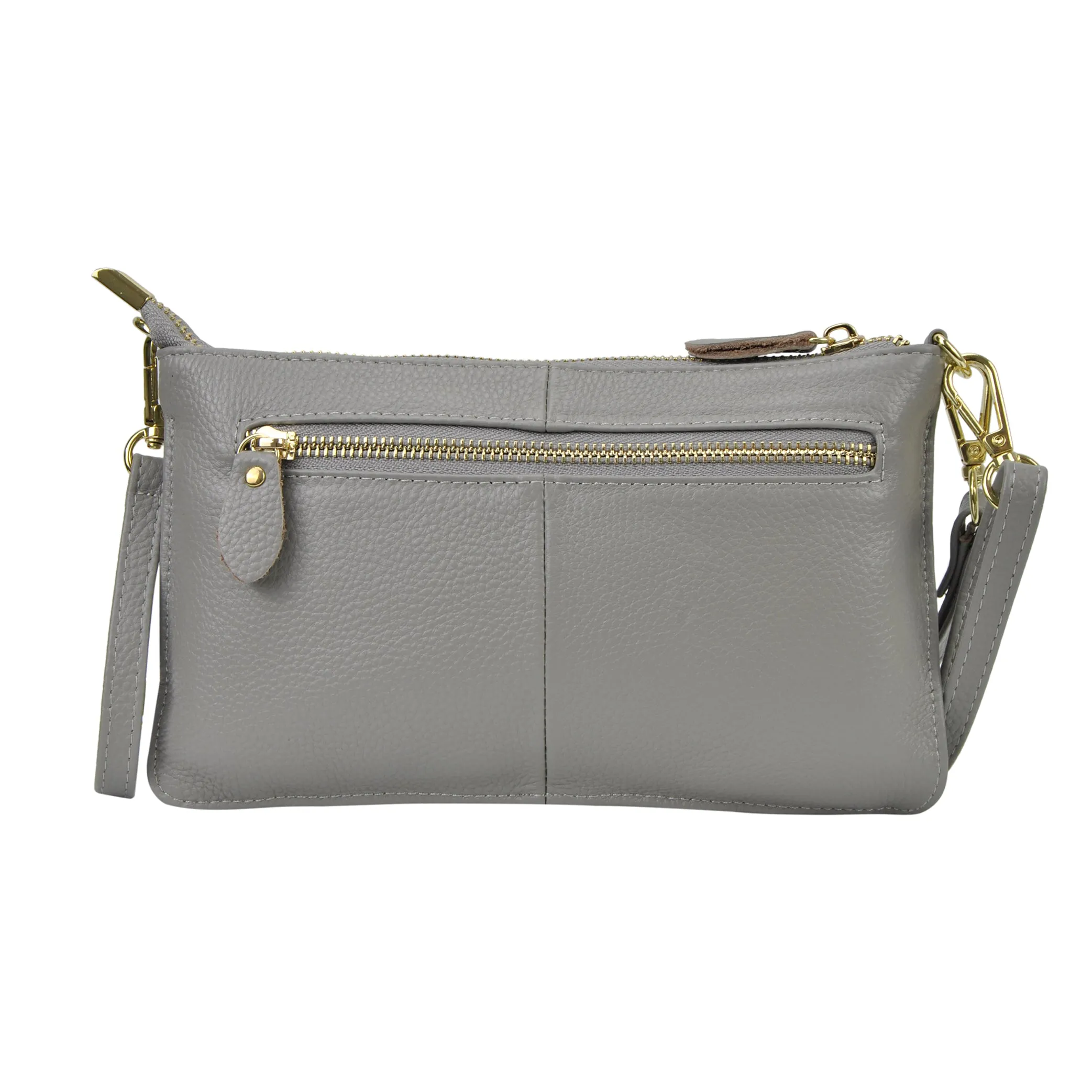 Gray NGIL Genuine Leather Wristlet Crossbody Bag