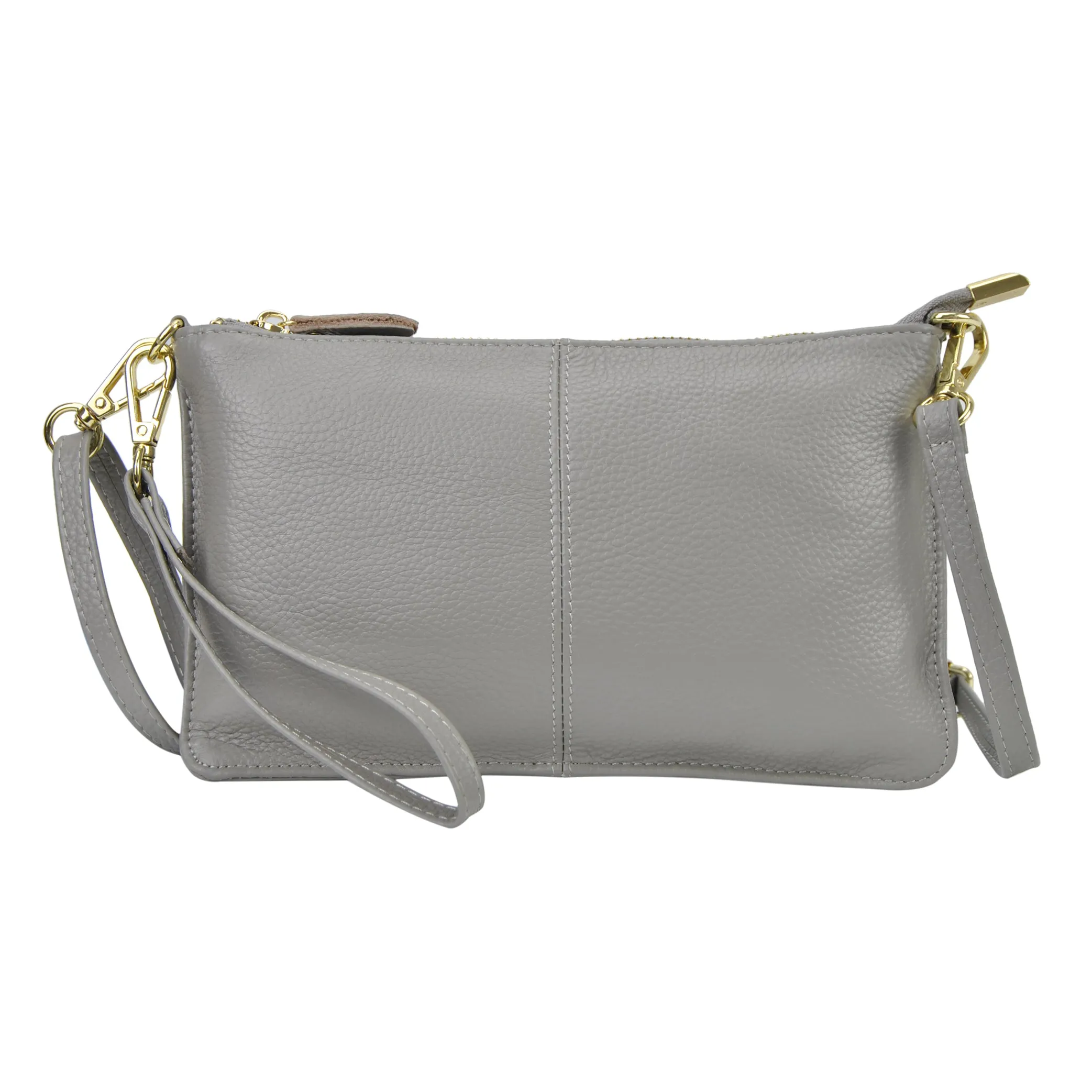 Gray NGIL Genuine Leather Wristlet Crossbody Bag