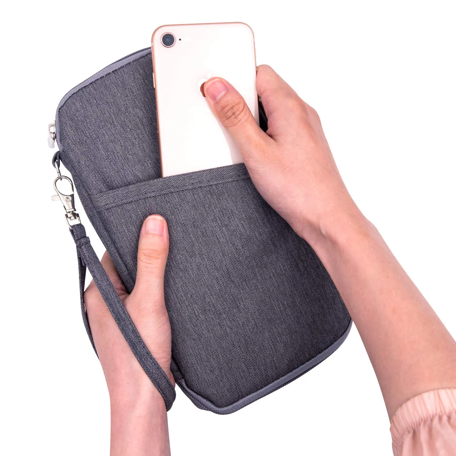 Homlly RFID Blocking Travel Passport Holder (Ash Grey)