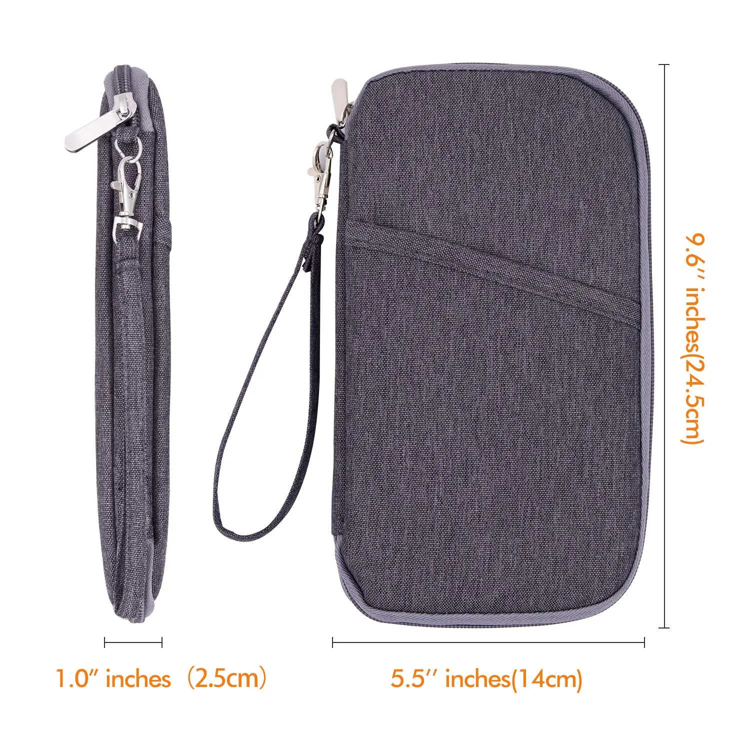 Homlly RFID Blocking Travel Passport Holder (Ash Grey)