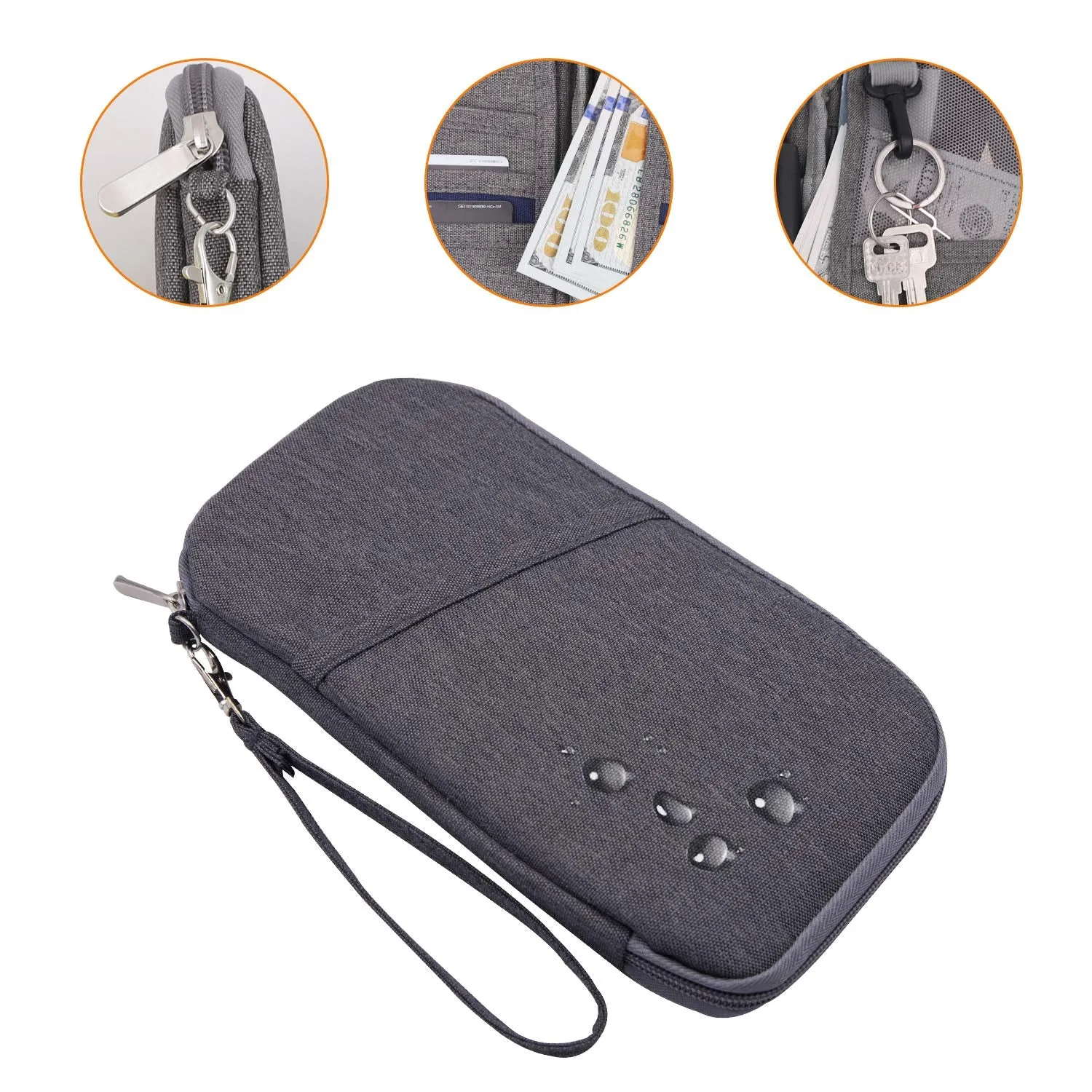 Homlly RFID Blocking Travel Passport Holder (Ash Grey)