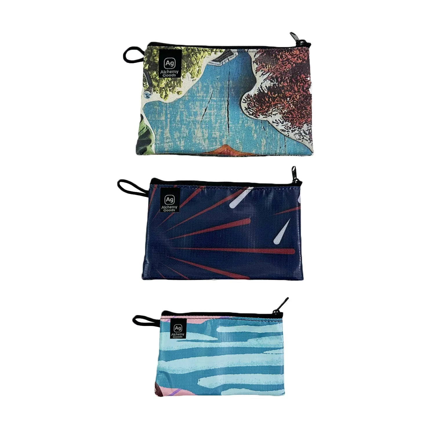 Large Zipper Pouch w/Liner- Banner: Multi-Colored